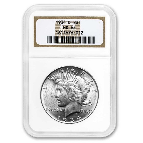1934-D Peace Dollar MS-63 NGC 1934-D Peace Dollar MS-63 NGC